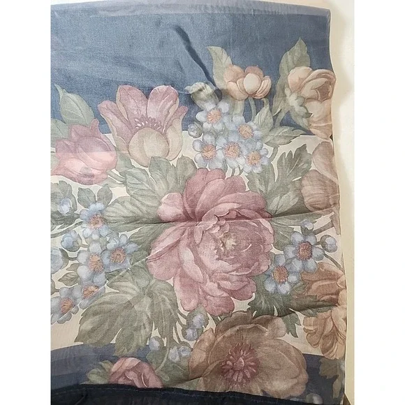 Vintage Rose Stripe Sheers Curtains Panels 80" x 84" JCPENNEY Weighted Cottage